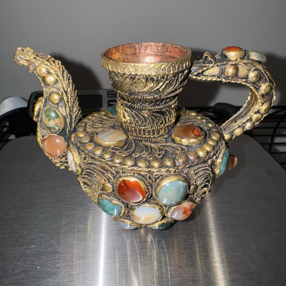 Tibetan Copper Teapot Antique Elephant Spout Brass